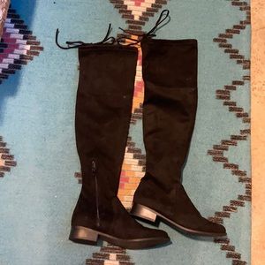 Over the knee faux suede boots